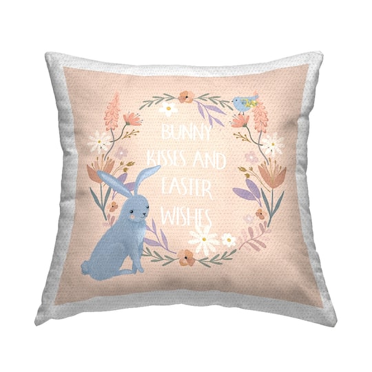 Stupell Industries Bunny Kisses Easter Wishes Outdoor Printed Pillow